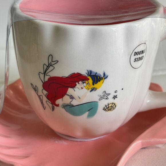 RAE DUNN Artisan Collection Double Sided Ariel UNDER THE SEA 14 oz. Cup & Saucer - Picture 3 of 5
